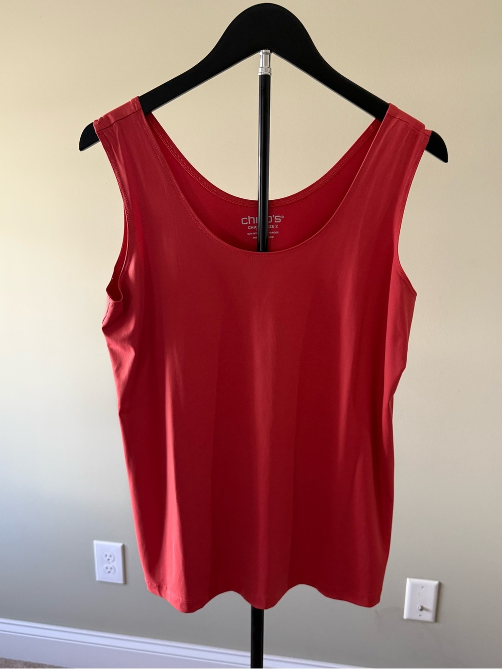 EUC Chico's Open Knit Button-Up Cardi & Tank Top SZ 2 (L/12) Coral/Burnt Orange - Picture 6 of 16